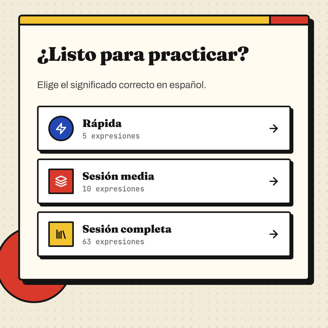 Spanish expressions flashcard game